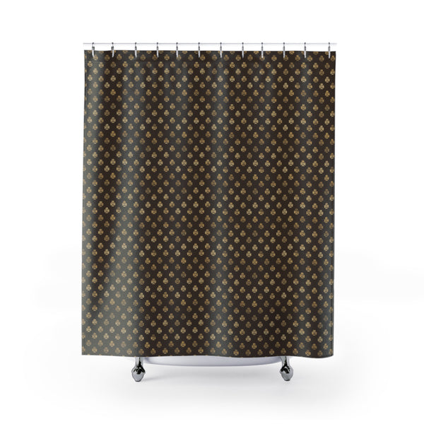 Chocolate and Gold Celtic Knot Shamrocks - Shower Curtains