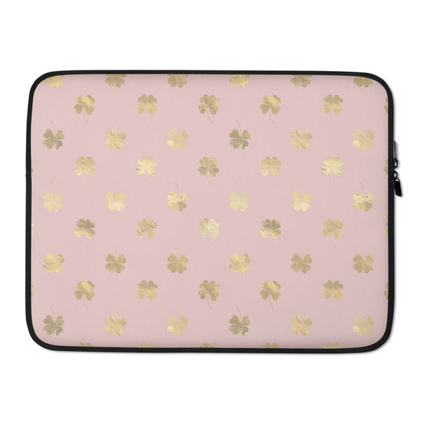 4 Leaf Clovers | Blush Pink | Gold | Laptop Sleeve
