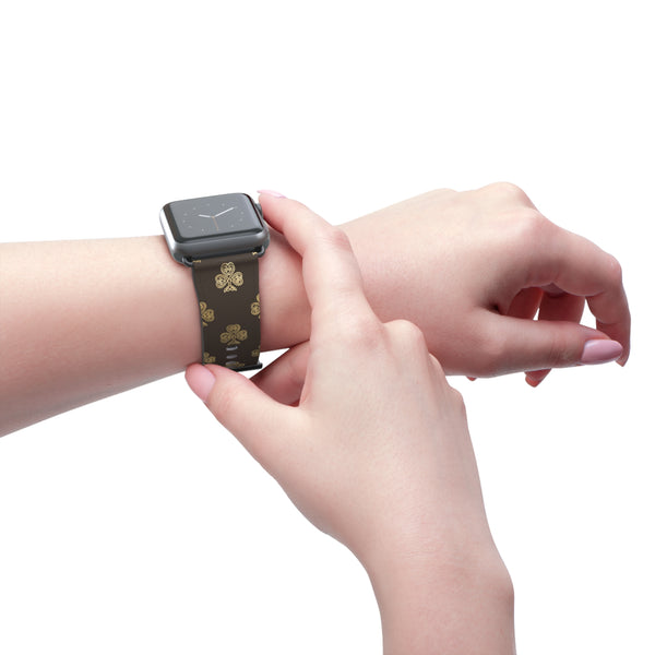Chocolate and Gold Celtic Knot Shamrocks - Smart Watch Band