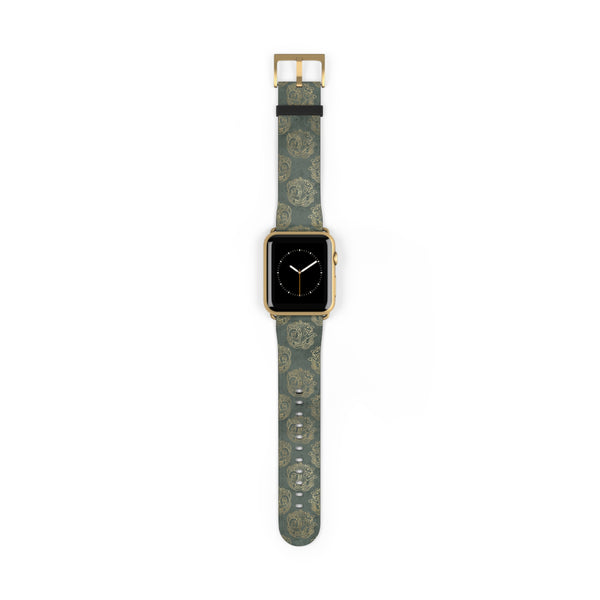 Gold Celtic Knot Horses on Distressed Green - Smart Watch Band