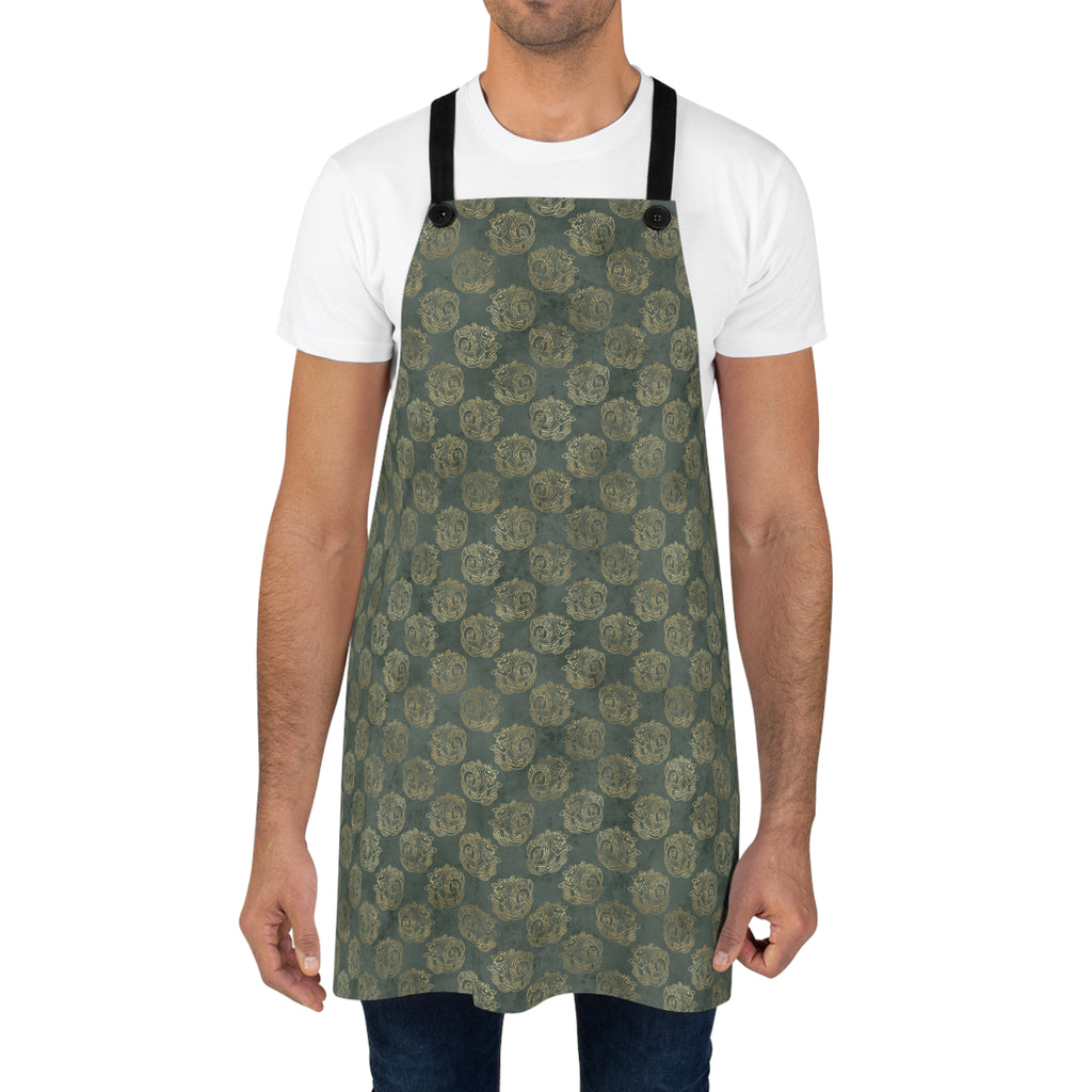 Gold Celtic Knot Horses on Distressed Green - Apron