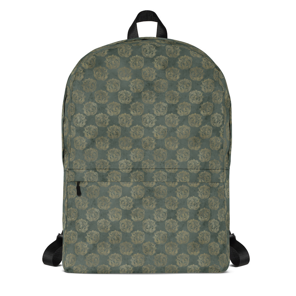 Gold Celtic Knot Horses on Distressed Green - Backpack-Backpack-Clover & Thistle