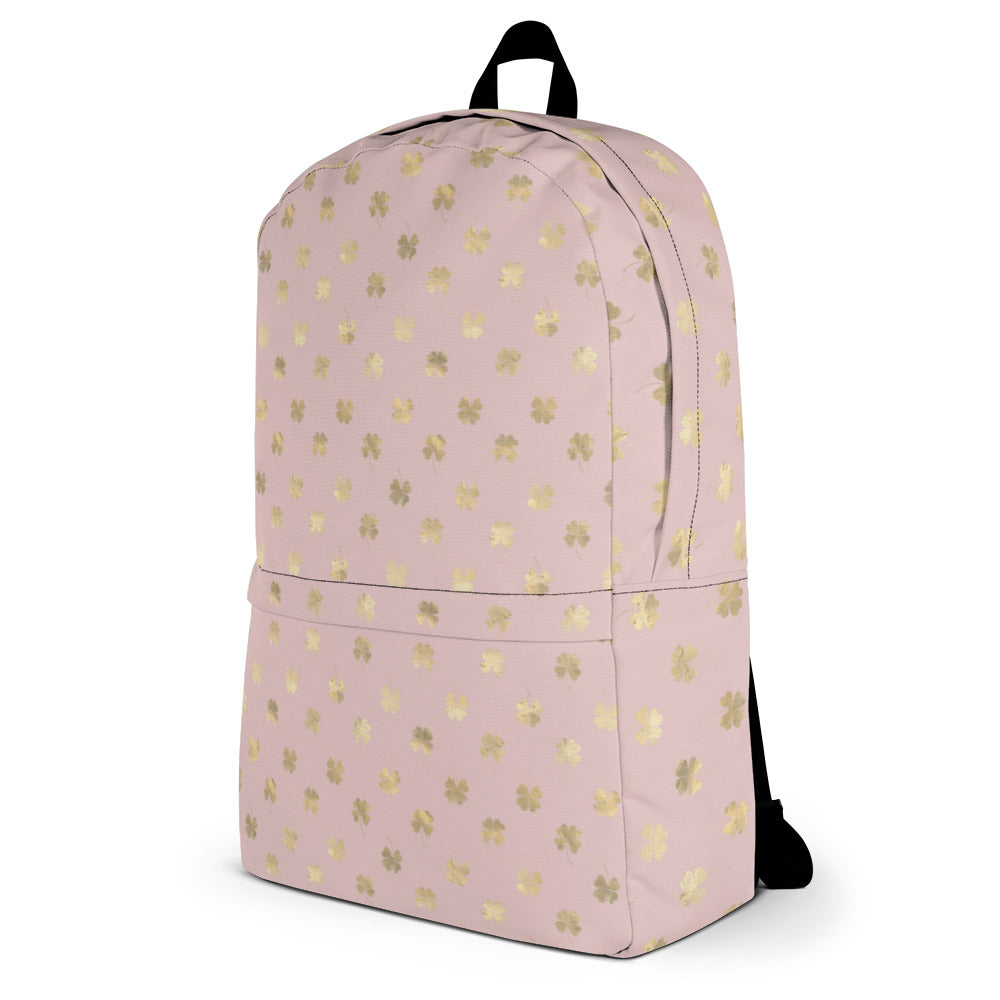 4 Leaf Clovers | Blush Pink | Gold | Backpack