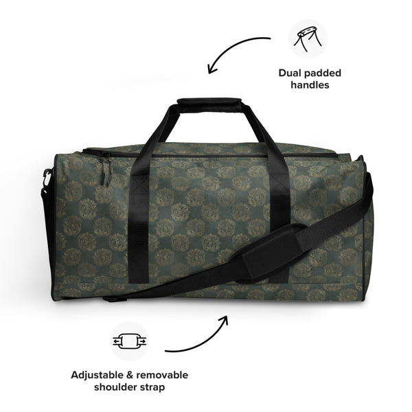 Gold Celtic Knot Horses on Distressed Green - Duffle bag