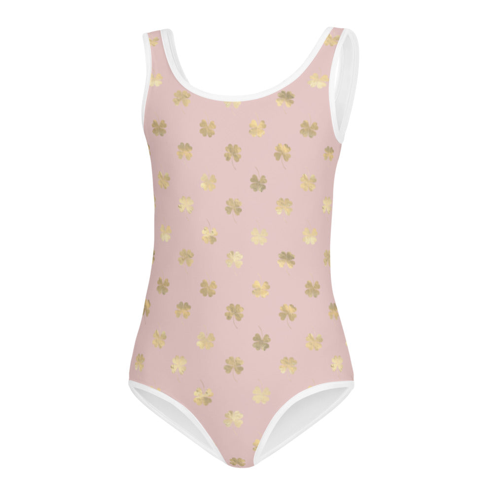 4 Leaf Clovers | Blush Pink | Gold | Kids | One Piece | Swimsuit