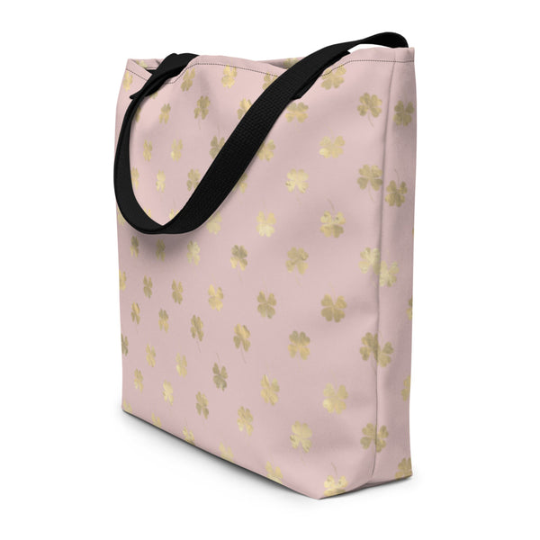 4 Leaf Clovers | Blush Pink | Gold | Beach Bag