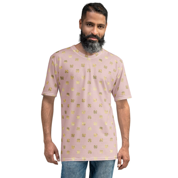 4 Leaf Clovers | Blush Pink | Gold | Men's | T-shirt