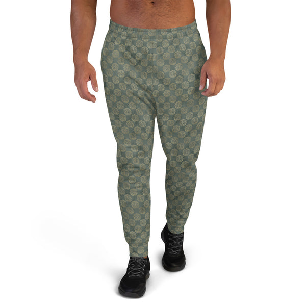 Gold Celtic Knot Horses on Distressed Green - Men's Joggers-Clover & Thistle