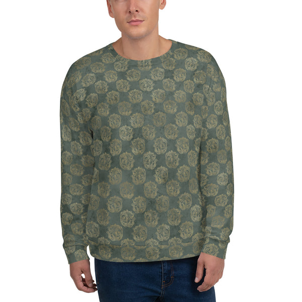 Gold Celtic Knot Horses on Distressed Green - Unisex Sweatshirt-Clover & Thistle