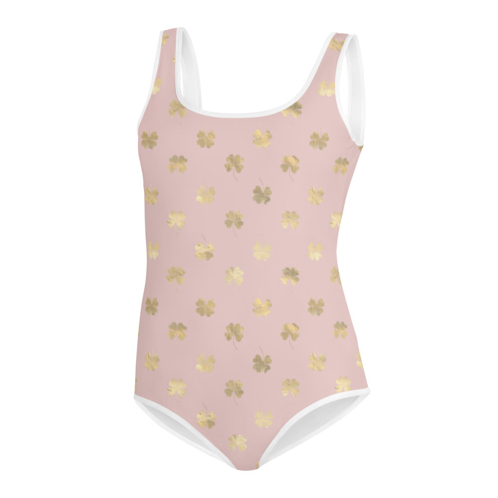 4 Leaf Clovers | Blush Pink | Gold | Youth | Swimsuit