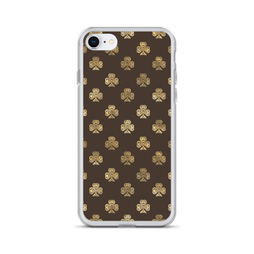 Chocolate and Gold Celtic Knot Shamrocks - iPhone Case-Phone Case-Clover & Thistle