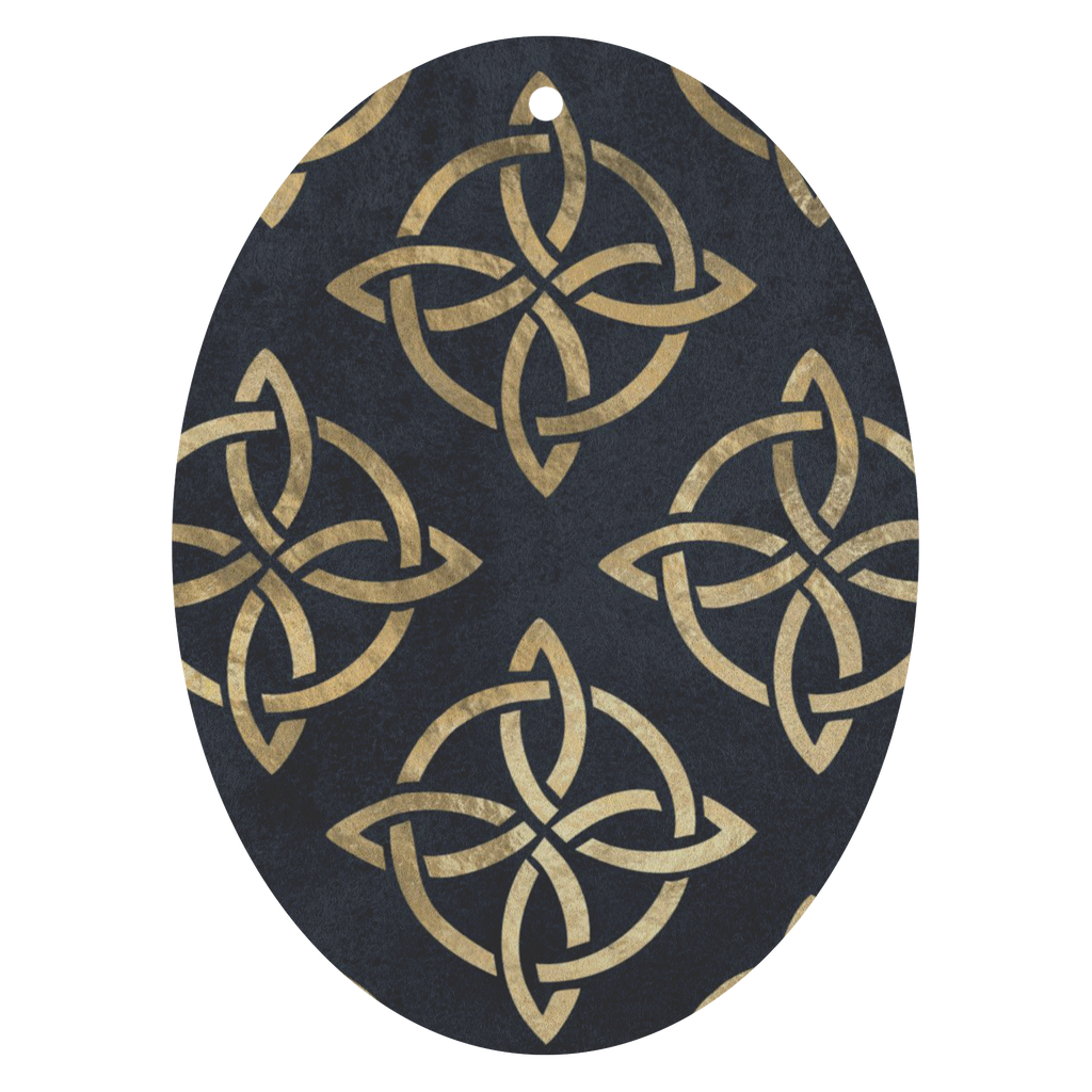 Gold Quaternary Celtic Knots on Distressed Navy Blue - Car Air Fresheners