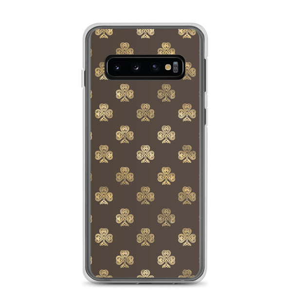 Chocolate and Gold Celtic Knot Shamrocks - Samsung Case-Phone Case-Clover & Thistle