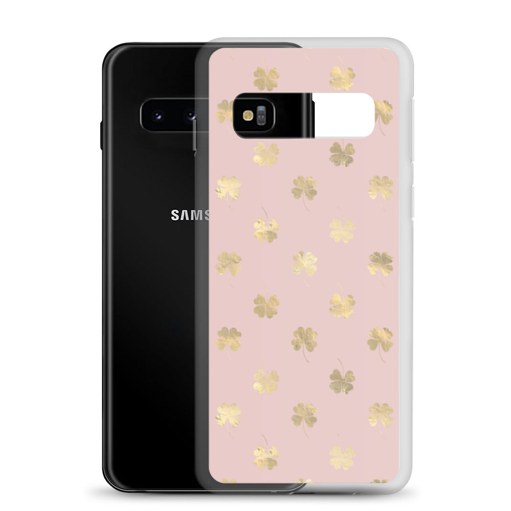 4 Leaf Clovers | Blush Pink | Gold | Samsung | Phone Case