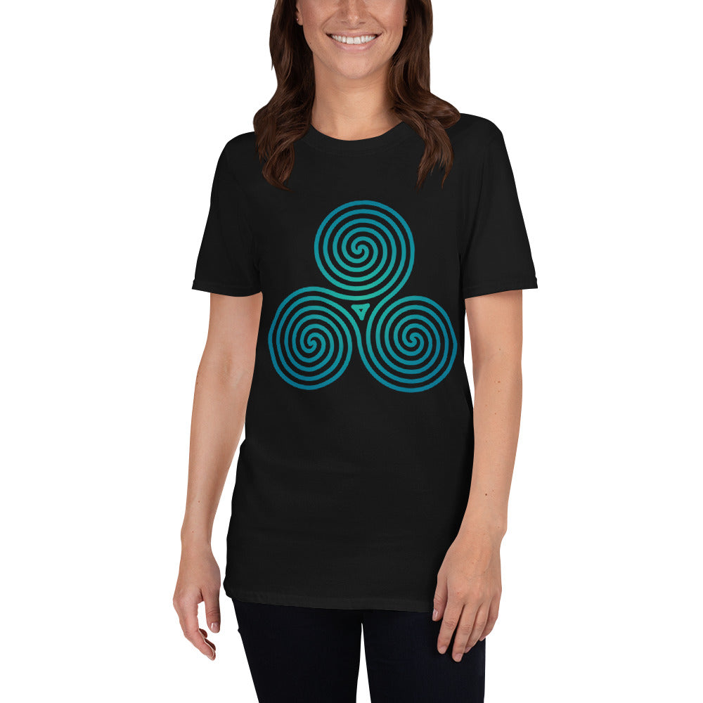 Celtic | Triskelion Spiral | Teal | Unisex | Basic Softstyle | T-Shirt